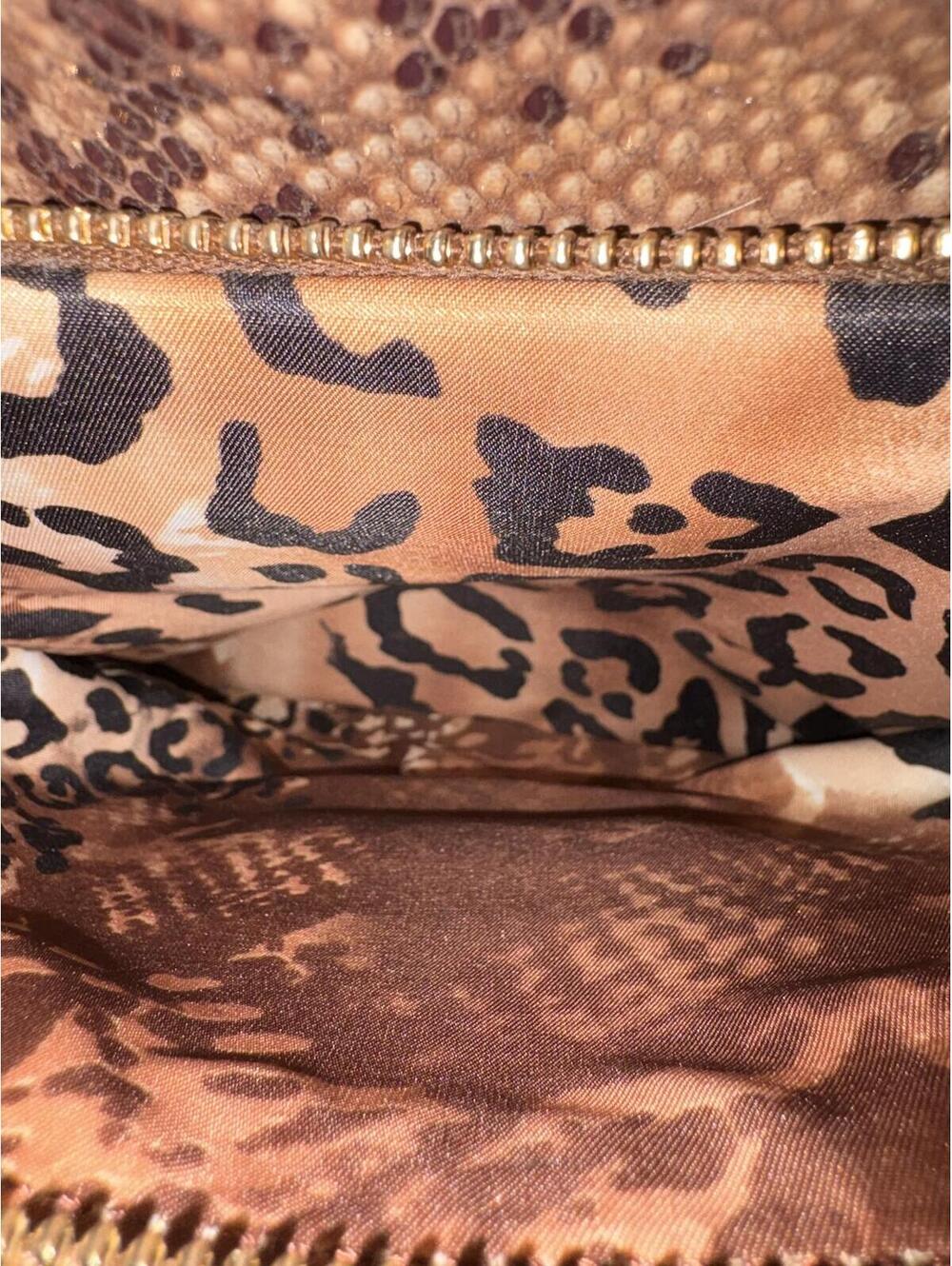 Original by Sharif 1827 Metallic Gold Reptile Crossbody Bag - Picture 8 of 9